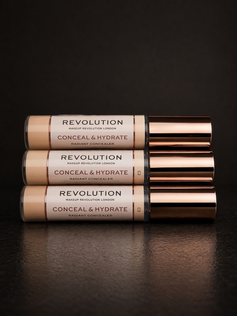 Revolution Conceal & Hydrate Radiant Concealer – Light Beige (Pack)
